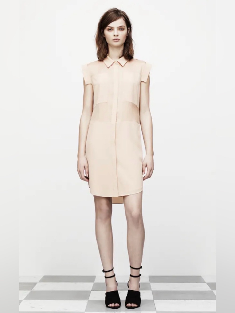 Alexander Wang Beige Sheer Panel Mini Dress